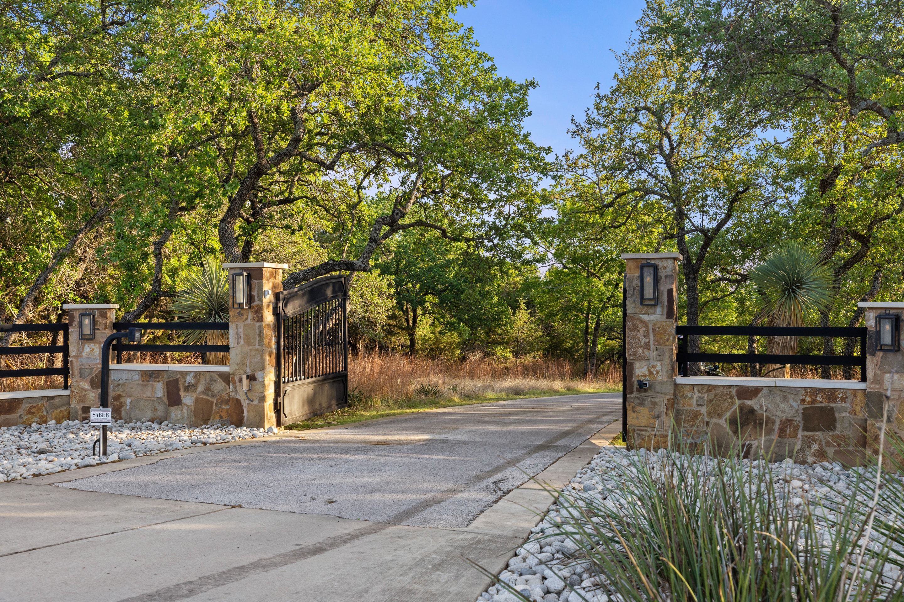 Updated front gate at Lakehaven in Georgetown, Texas